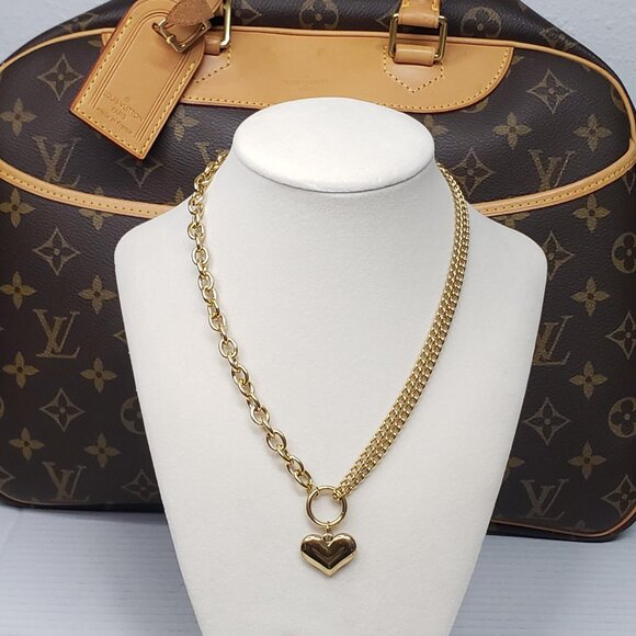 Authentic Louis Vuitton Gold Padlock Pendant w/ unbranded Stainless Steel Chain - Picture 11 of 13